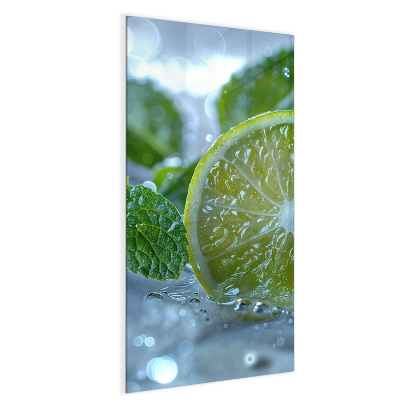 Magnettafel - Limettenscheibe im Eis