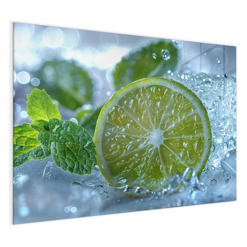Magnettafel - Limettenscheibe im Eis