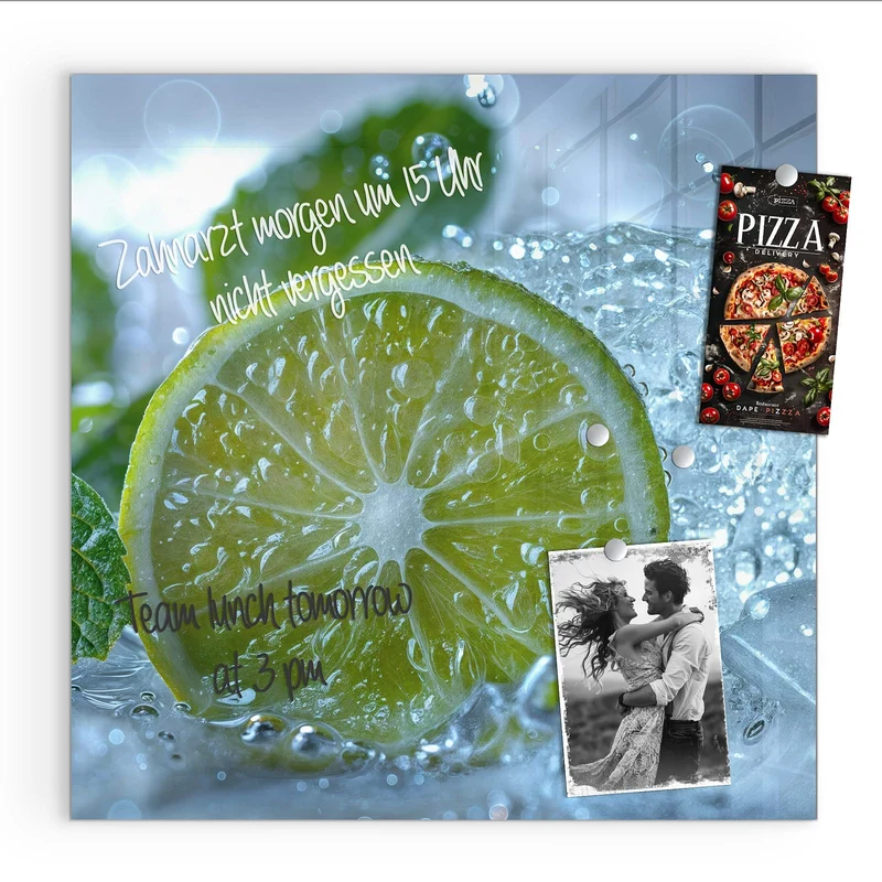 Magnettafel - Limettenscheibe im Eis