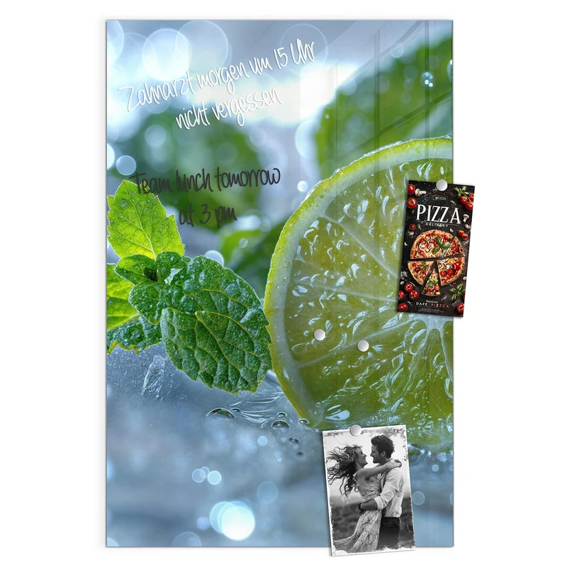 Magnettafel - Limettenscheibe im Eis