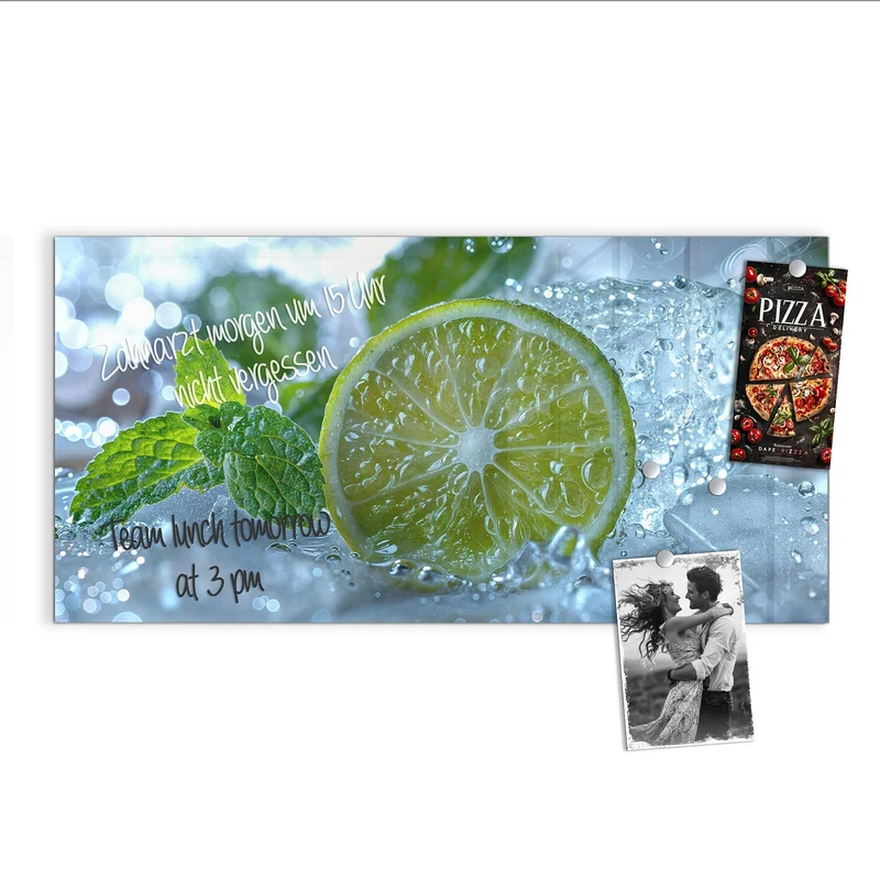 Magnettafel - Limettenscheibe im Eis