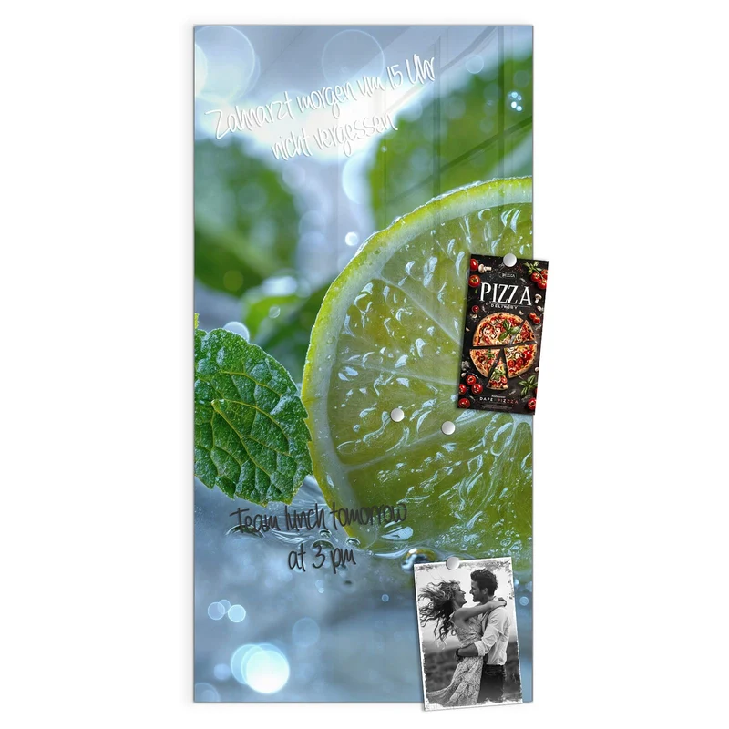 Magnettafel - Limettenscheibe im Eis