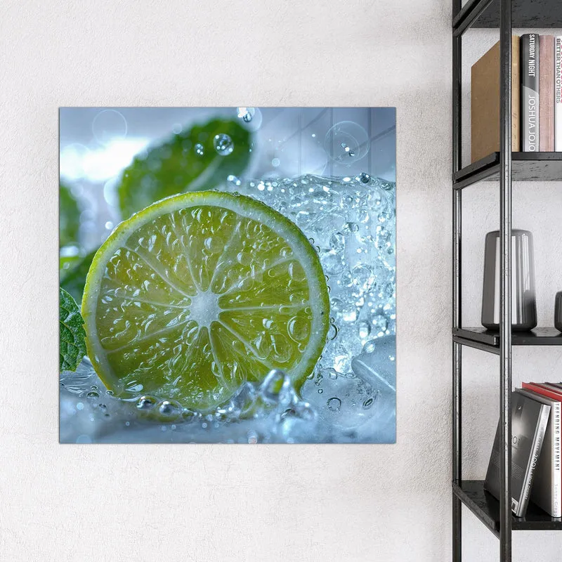 Magnettafel - Limettenscheibe im Eis