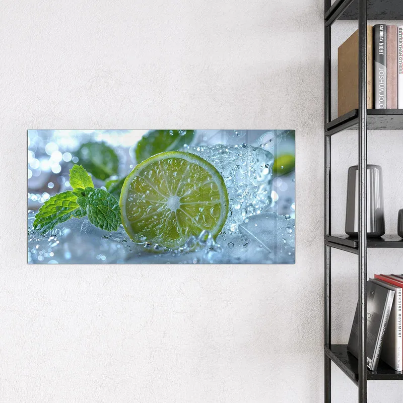 Magnettafel - Limettenscheibe im Eis