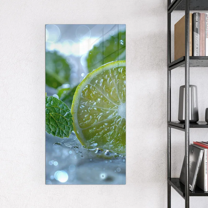 Magnettafel - Limettenscheibe im Eis