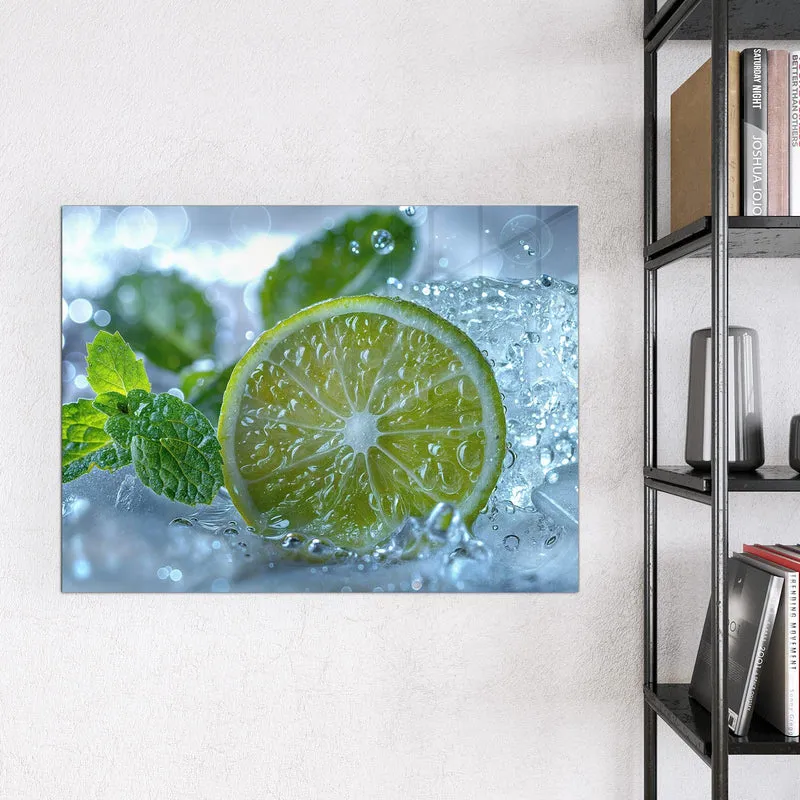 Magnettafel - Limettenscheibe im Eis