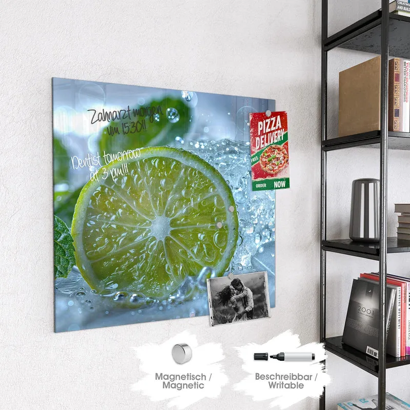 Magnettafel - Limettenscheibe im Eis