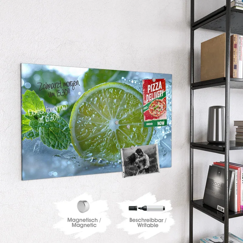 Magnettafel - Limettenscheibe im Eis