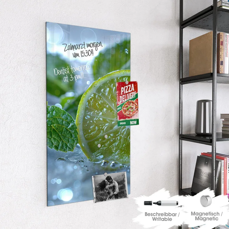 Magnettafel - Limettenscheibe im Eis