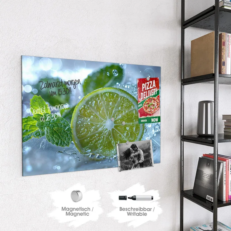 Magnettafel - Limettenscheibe im Eis