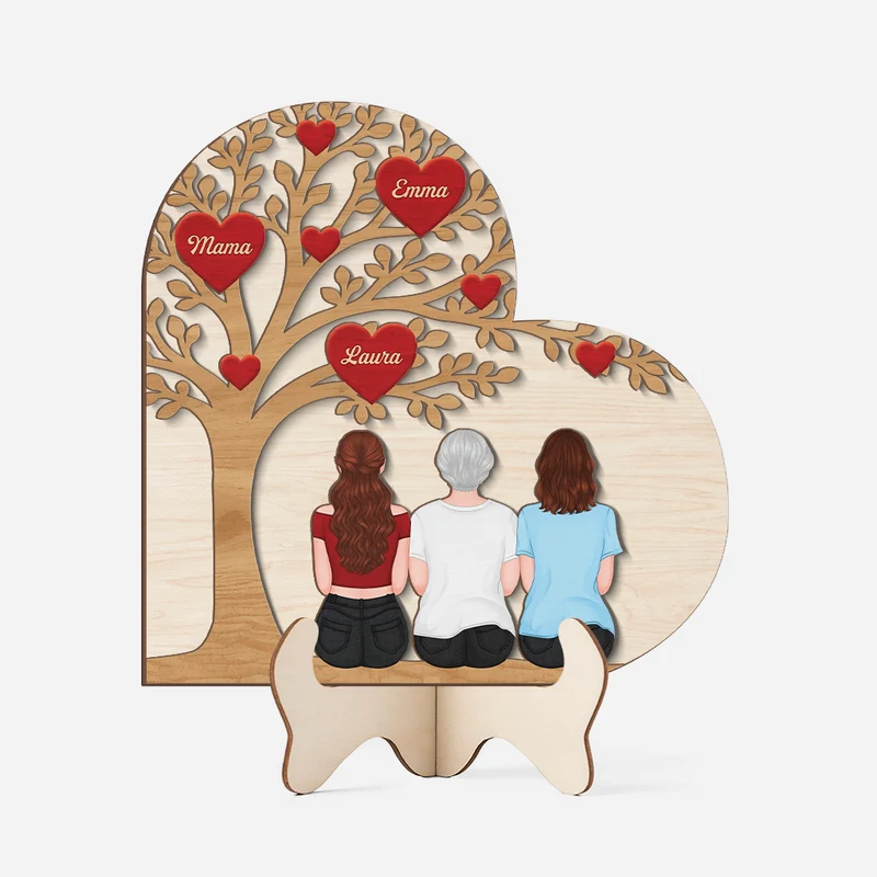 Familienbaum - Personalisiertes Geschenk | Holzaufsteller Papa/Mama