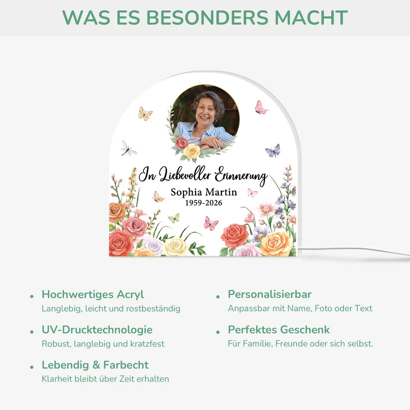 In Liebevoller Erinnerung - Personalisierte Trauergeschenke | Lightbox Mama/Oma