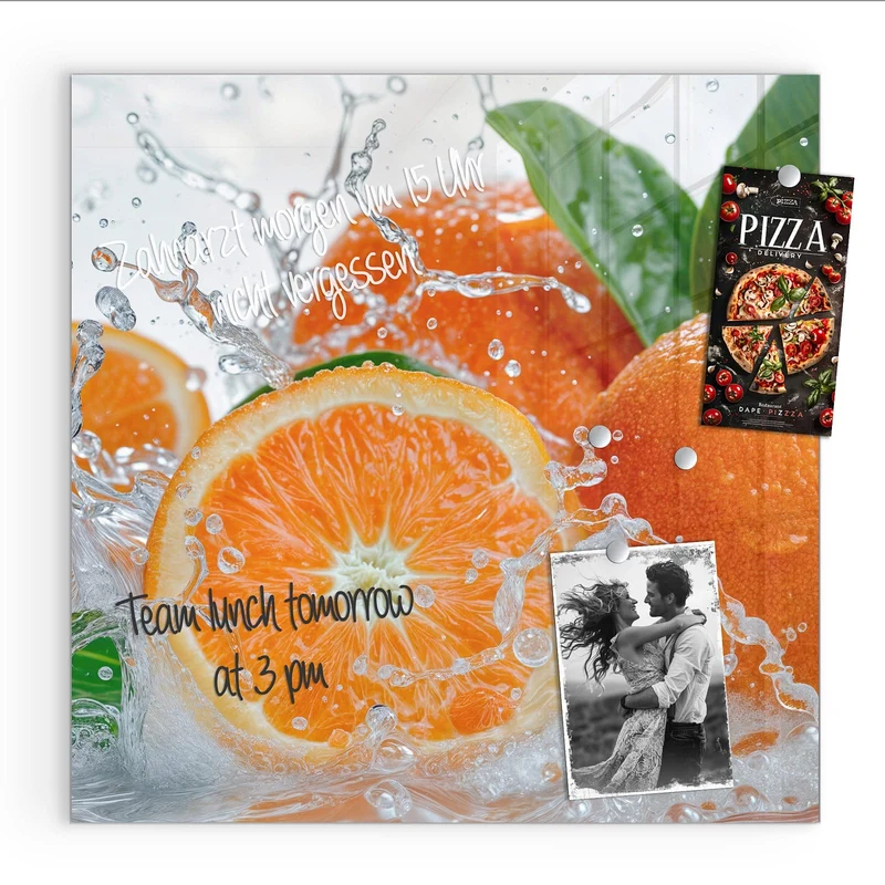 Magnettafel - Orangen im Wasser
