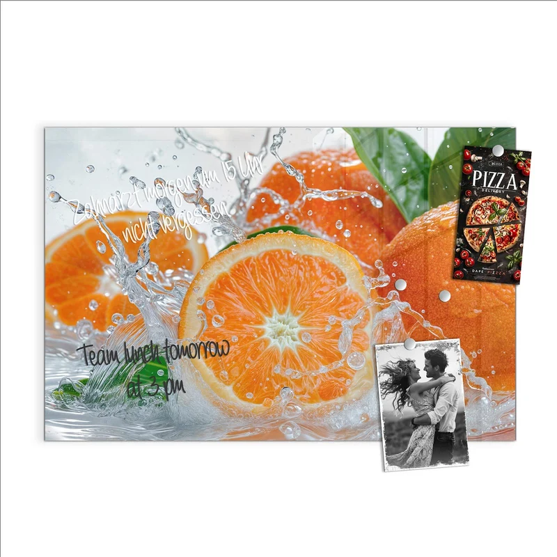 Magnettafel - Orangen im Wasser