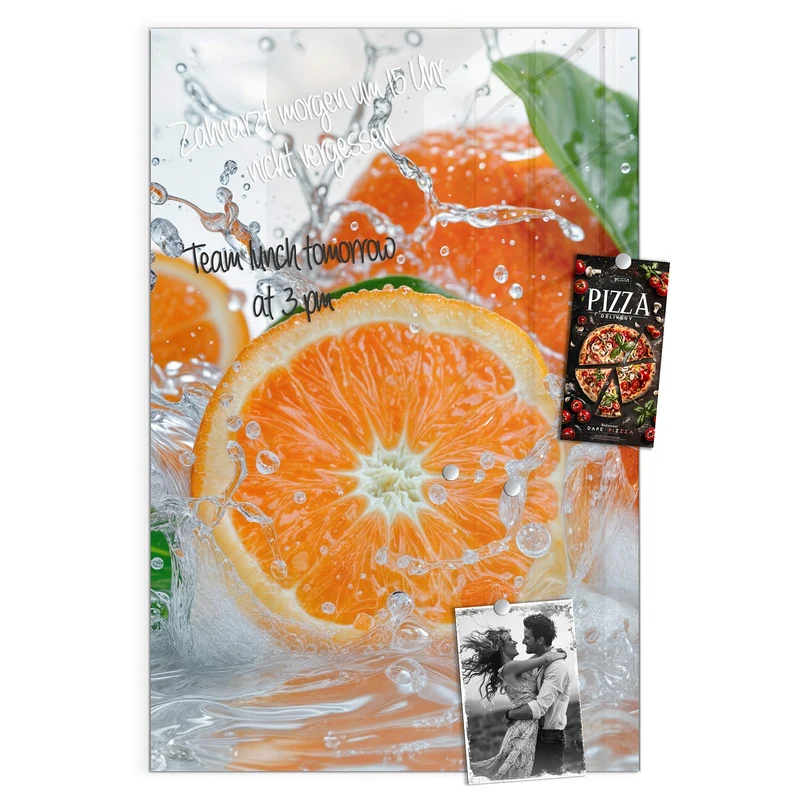 Magnettafel - Orangen im Wasser