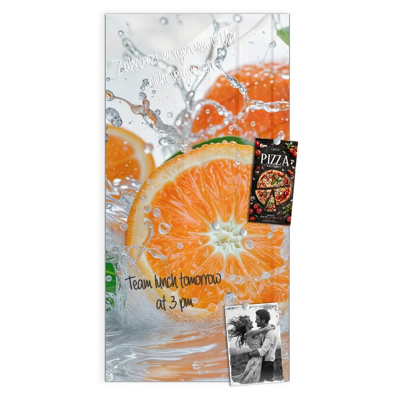 Magnettafel - Orangen im Wasser