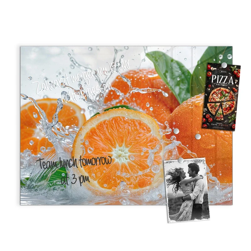 Magnettafel - Orangen im Wasser