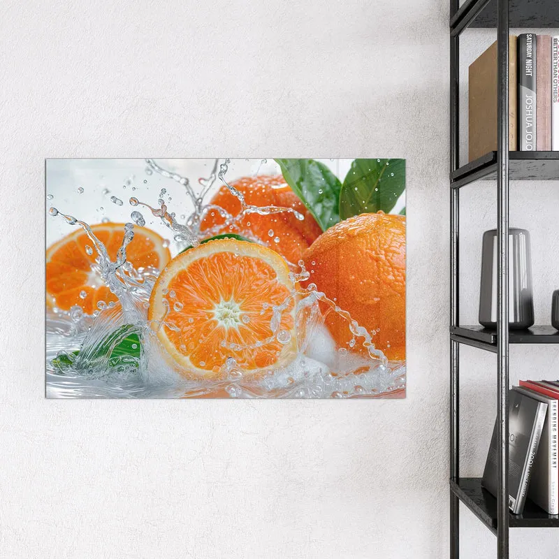 Magnettafel - Orangen im Wasser