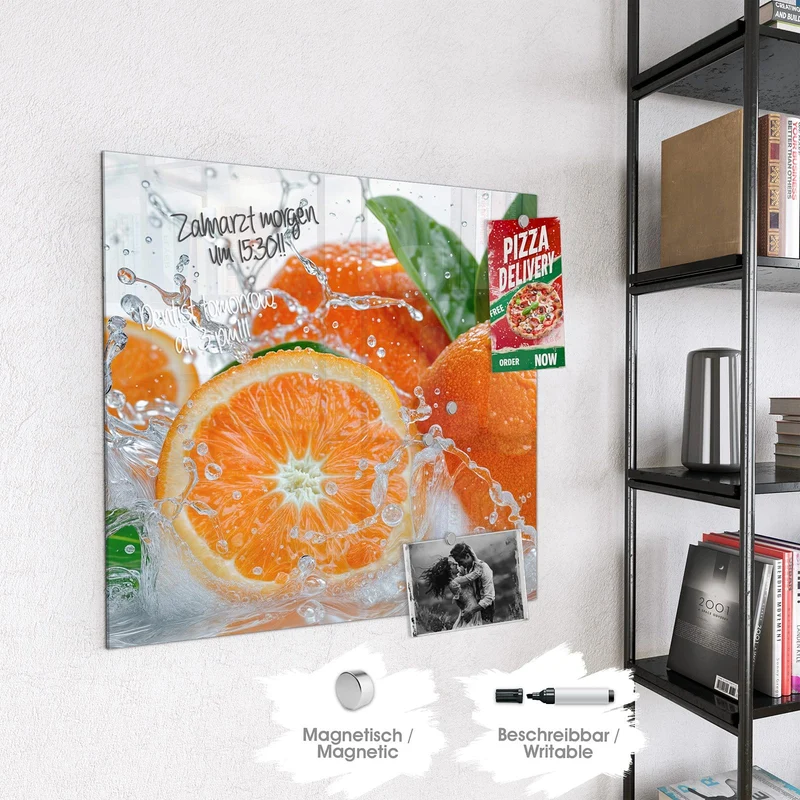 Magnettafel - Orangen im Wasser