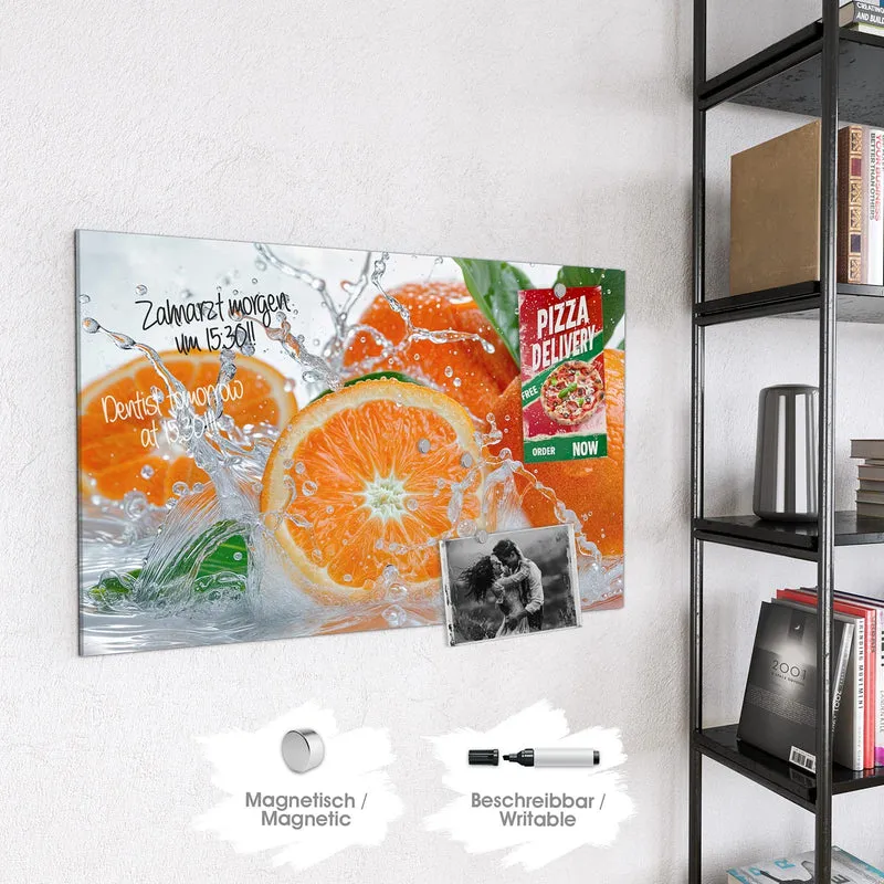 Magnettafel - Orangen im Wasser