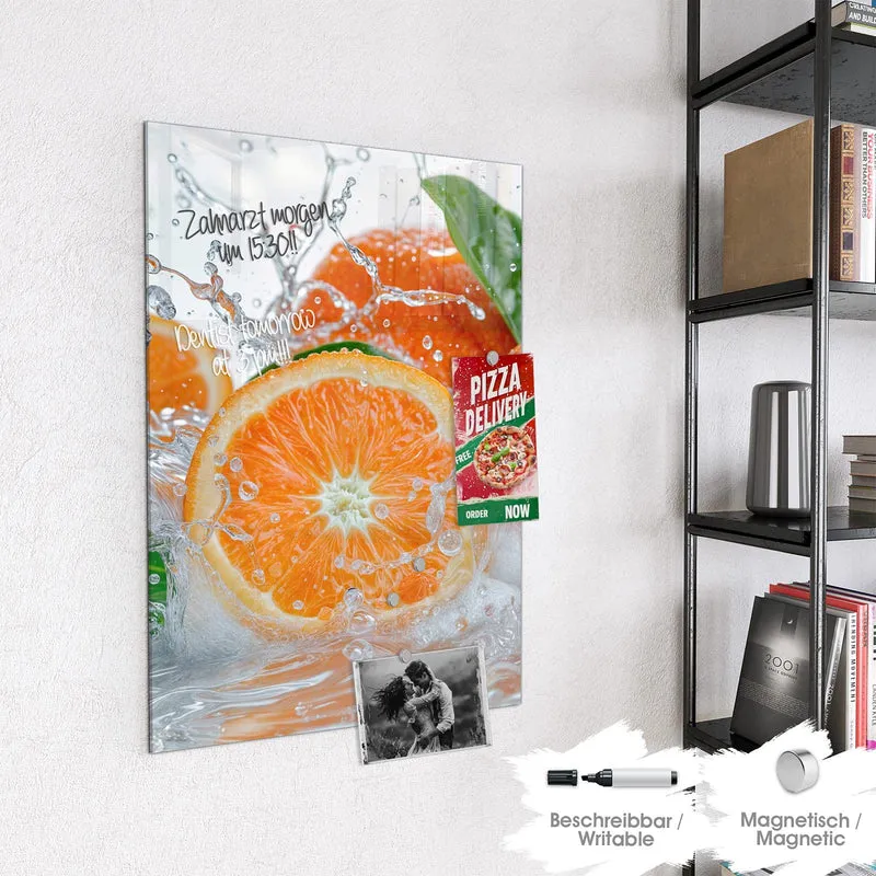 Magnettafel - Orangen im Wasser