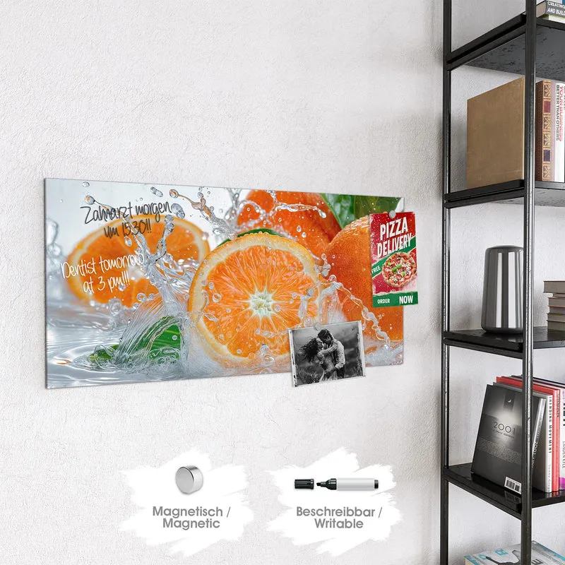 Magnettafel - Orangen im Wasser