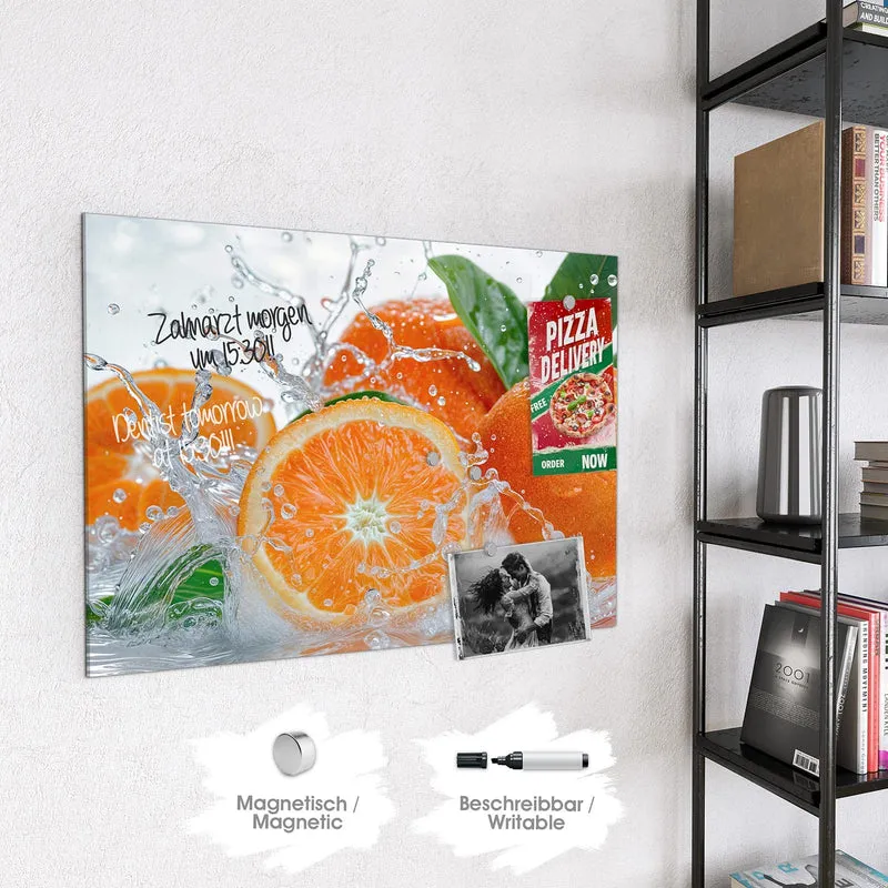 Magnettafel - Orangen im Wasser