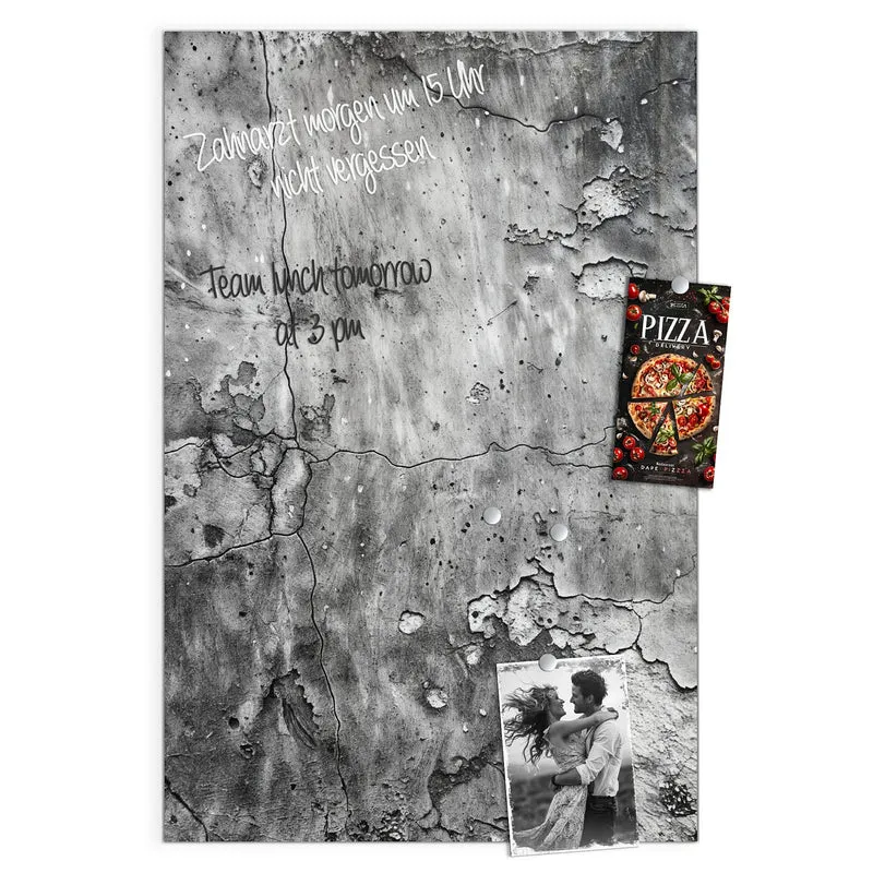 Magnettafel - Rissiger Putz in Grau