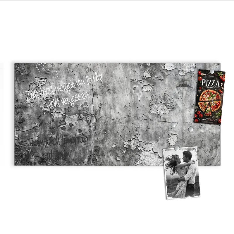 Magnettafel - Rissiger Putz in Grau