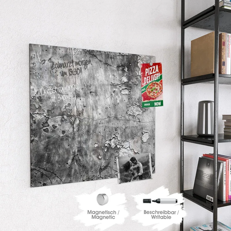Magnettafel - Rissiger Putz in Grau
