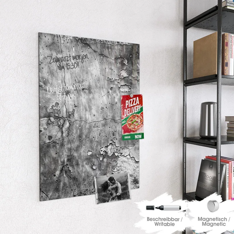 Magnettafel - Rissiger Putz in Grau