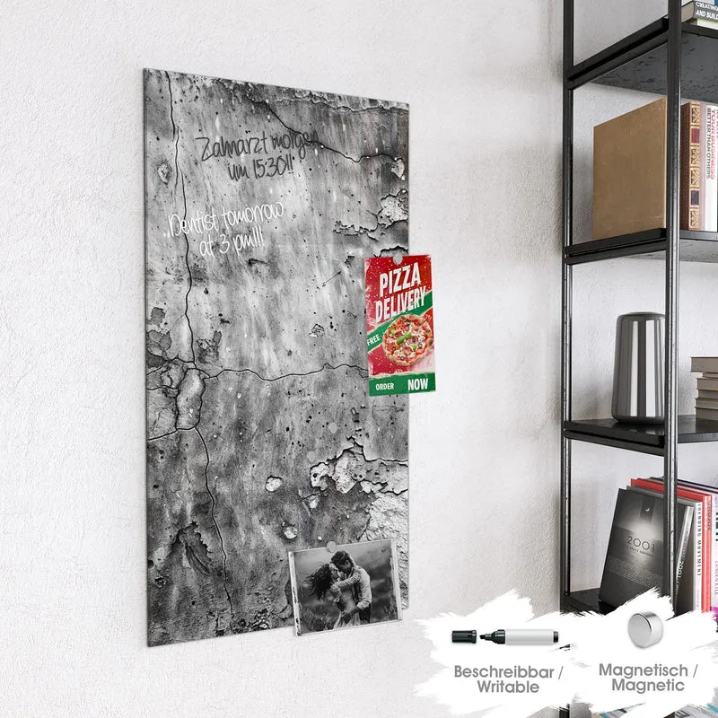 Magnettafel - Rissiger Putz in Grau