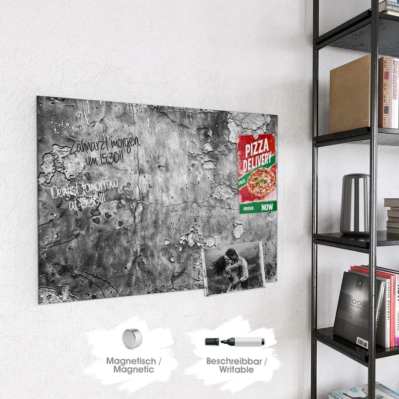 Magnettafel - Rissiger Putz in Grau