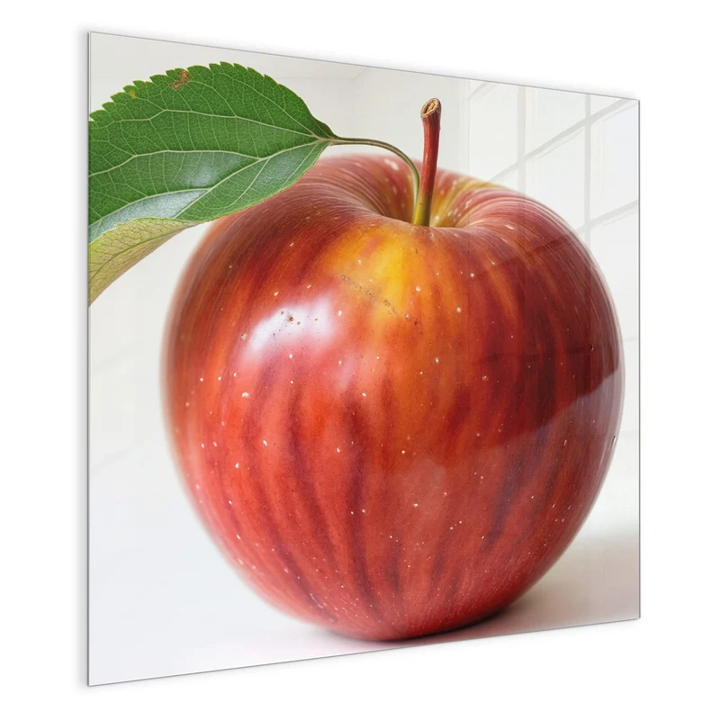 Magnettafel - Roter Apfel mit Blatt