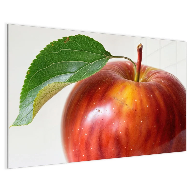 Magnettafel - Roter Apfel mit Blatt