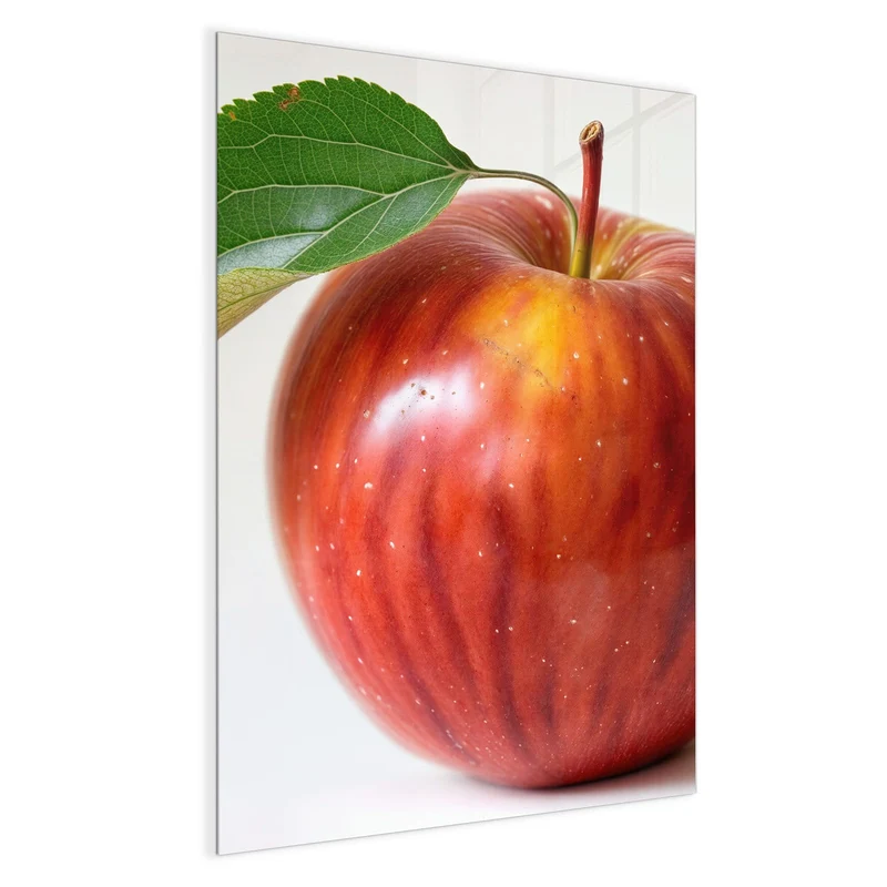 Magnettafel - Roter Apfel mit Blatt