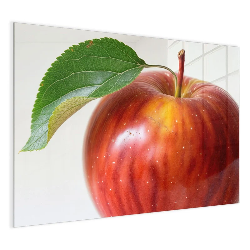 Magnettafel - Roter Apfel mit Blatt