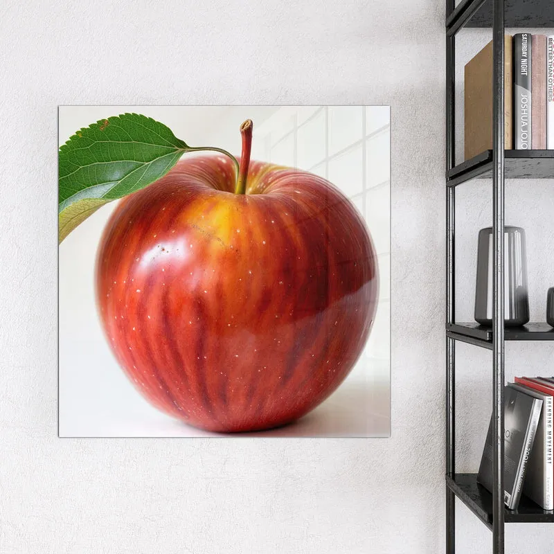 Magnettafel - Roter Apfel mit Blatt