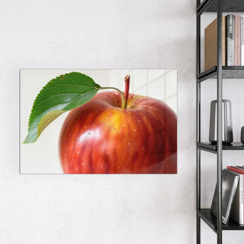 Magnettafel - Roter Apfel mit Blatt