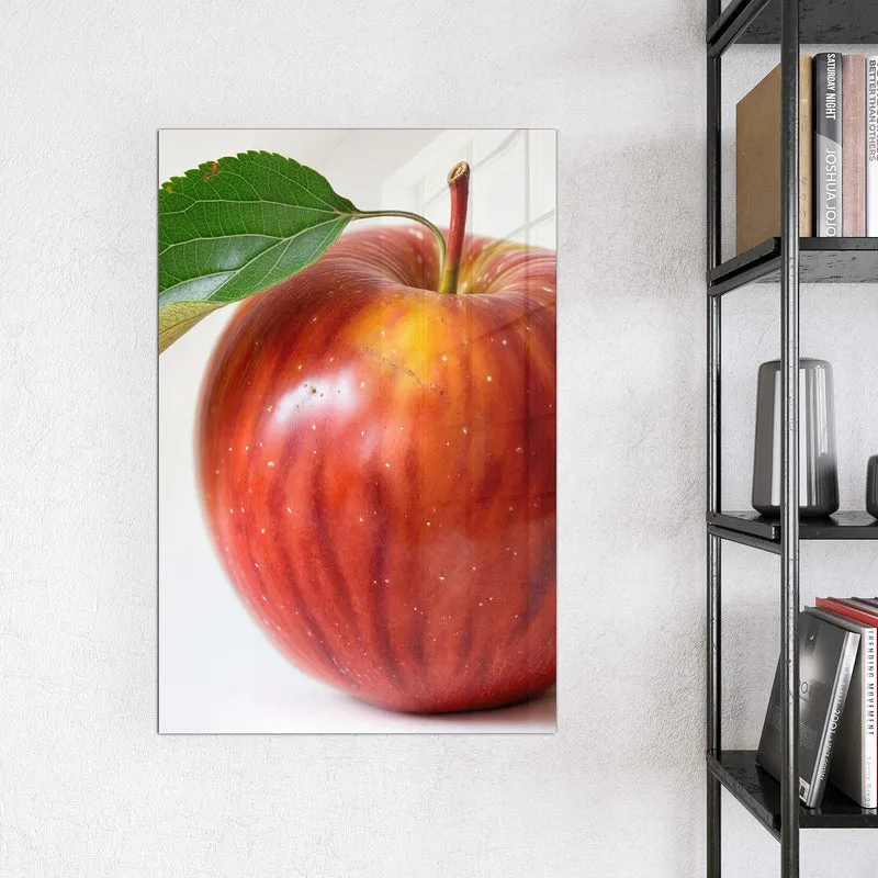 Magnettafel - Roter Apfel mit Blatt