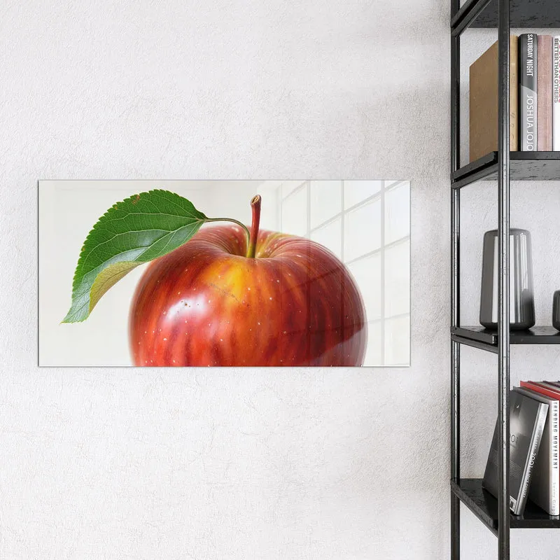 Magnettafel - Roter Apfel mit Blatt