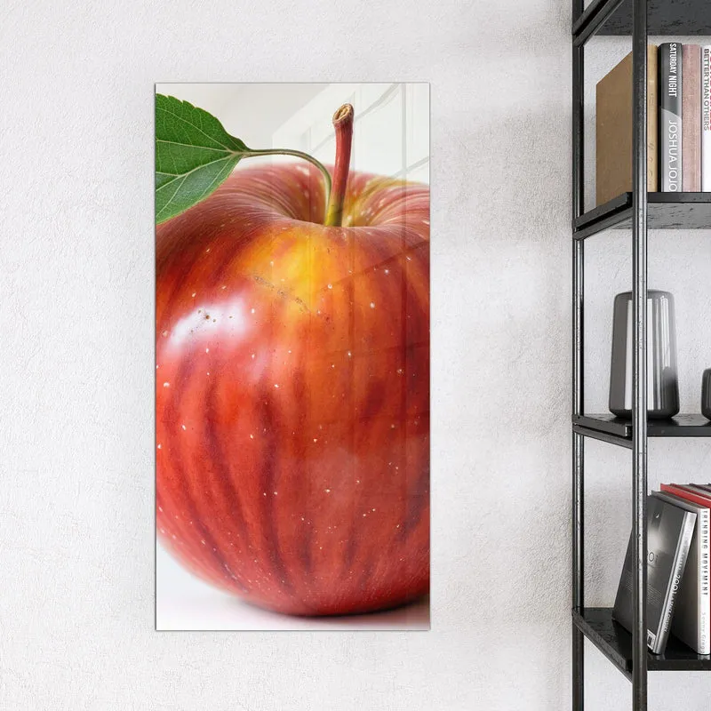 Magnettafel - Roter Apfel mit Blatt