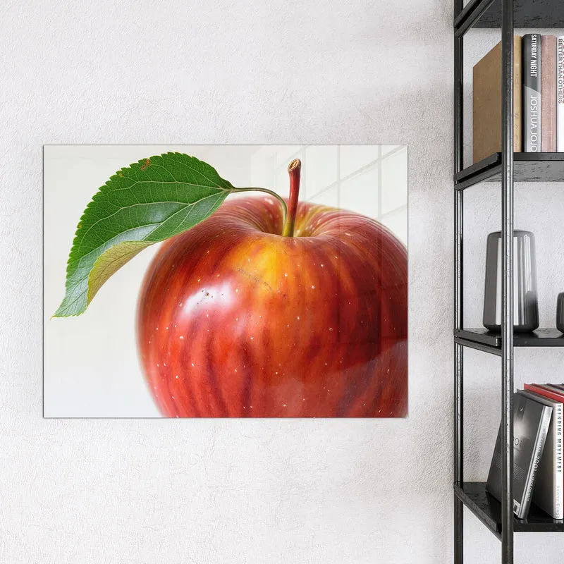 Magnettafel - Roter Apfel mit Blatt