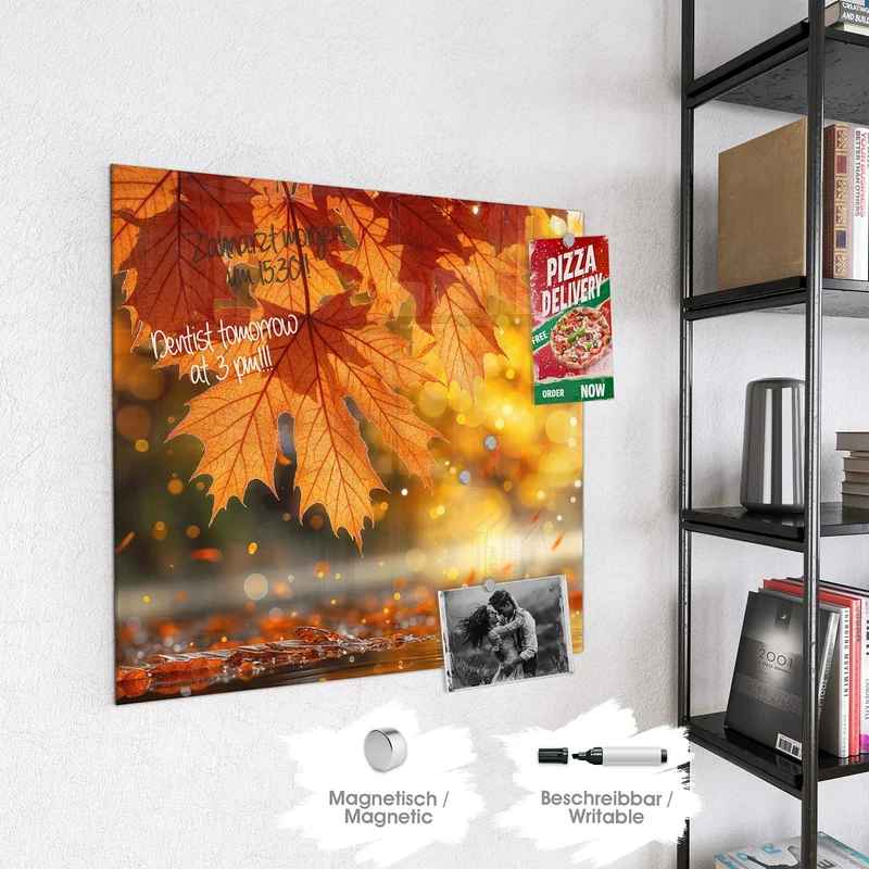 Magnettafel - Orange Ahornblätter