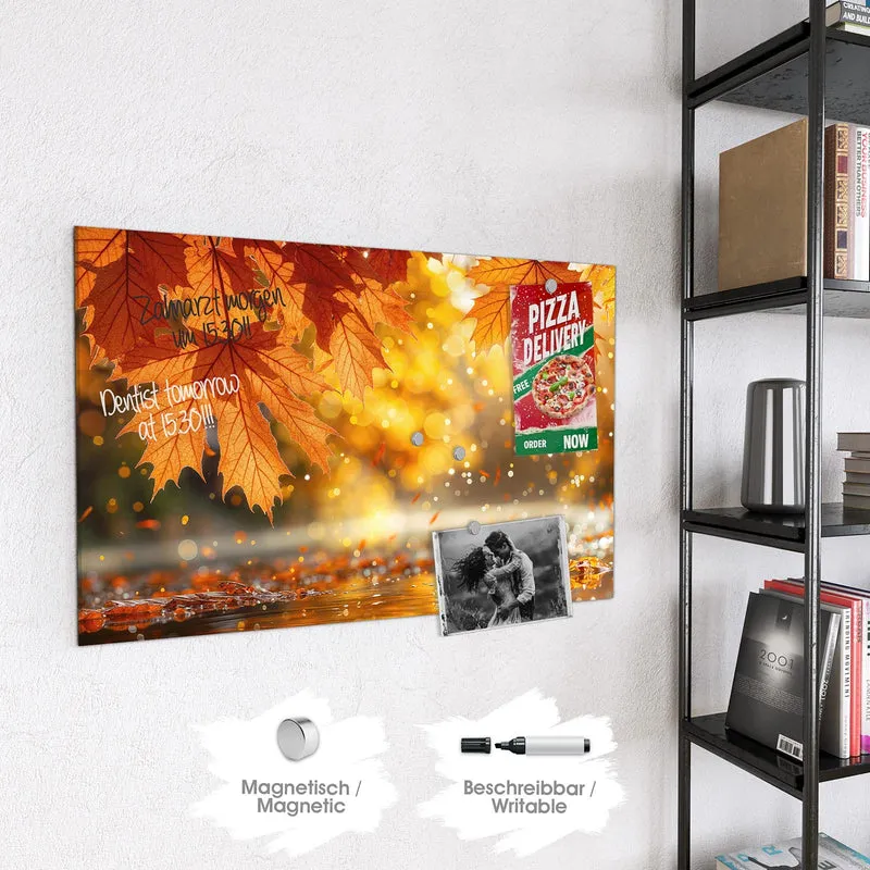 Magnettafel - Orange Ahornblätter