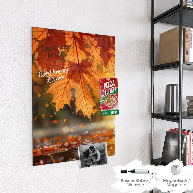 Magnettafel - Orange Ahornblätter