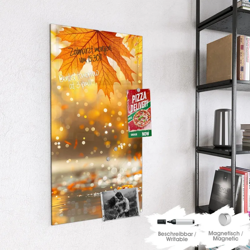 Magnettafel - Orange Ahornblätter