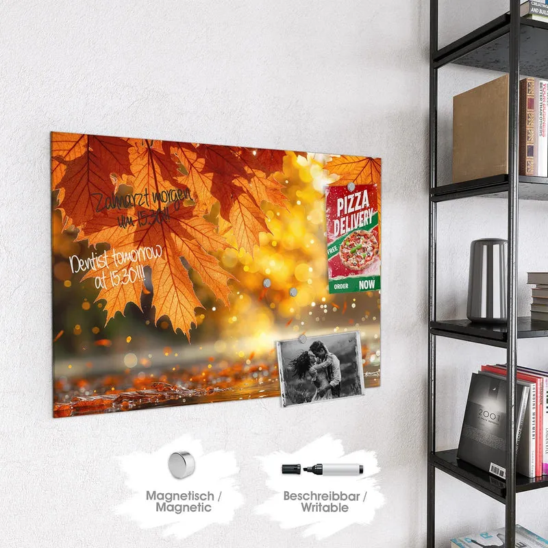 Magnettafel - Orange Ahornblätter