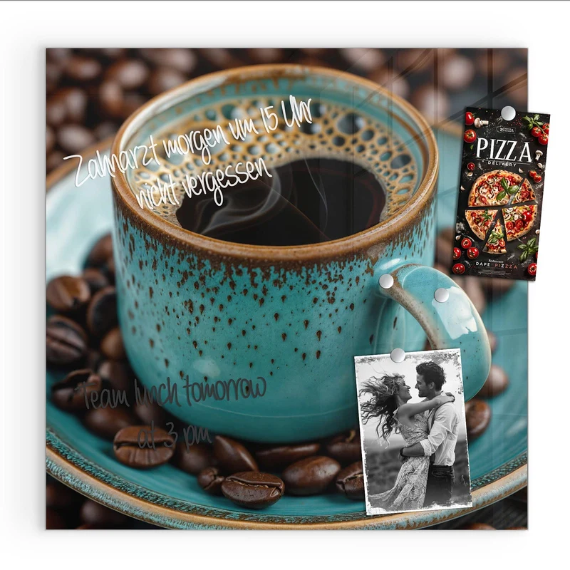 Magnettafel - Türkise Kaffeetasse