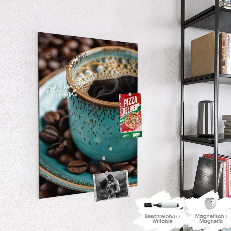 Magnettafel - Türkise Kaffeetasse